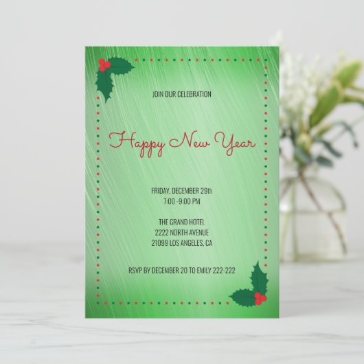 Invitation Berries et points Holly (Debout devant)