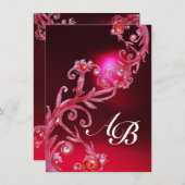 Invitation BERRIES MAGIQUES 4, Bourgogne rouge MONOGRAM (Devant / Derrière)