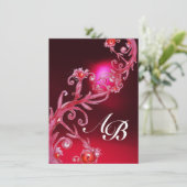 Invitation BERRIES MAGIQUES 4, Bourgogne rouge MONOGRAM (Debout devant)