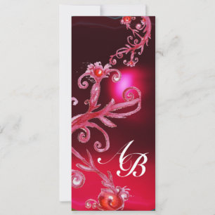 Invitation BERRIES MAGIQUES 4, Bourgogne rouge MONOGRAM