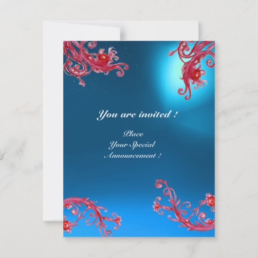 Invitation BERRIES MAGIQUES 4, Champagne saphir rouge MONOGRA (Dos)