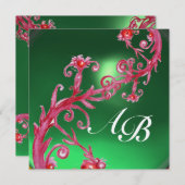Invitation BERRIES MAGIQUES 4,MONOGRAM champagne de jade roug (Devant / Derrière)