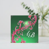 Invitation BERRIES MAGIQUES 4,MONOGRAM champagne de jade roug (Debout devant)