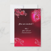 Invitation BERRIES MAGIQUES 4, MONOGRAM rouge bordeaux rsvp (Dos)