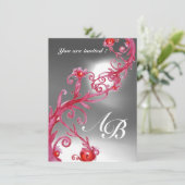 Invitation BERRIES MAGIQUES 4,MONOGRAM rouge cristal blanc (Debout devant)