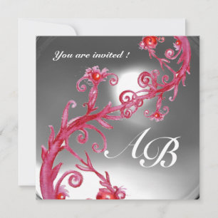 Invitation BERRIES MAGIQUES 4,MONOGRAM rouge cristal blanc