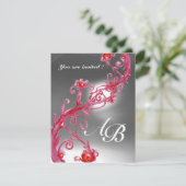 Invitation BERRIES MAGIQUES 4,MONOGRAM rouge cristal blanc (Debout devant)