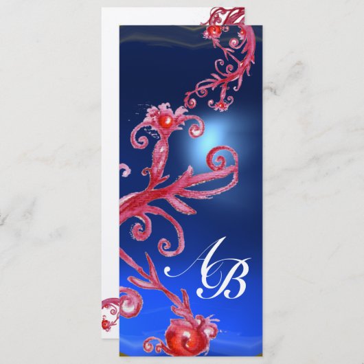 Invitation BERRIES MAGIQUES 4,Saphir rouge MONOGRAM or (Devant / Derrière)