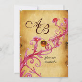 Invitation BERRIES MAGIQUES MONOGRAM parchemin gem orange (Devant)