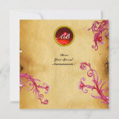 Invitation BERRIES MAGIQUES MONOGRAM Parchemin Rouge Rubis (Dos)