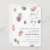 Invitation Berries Révélation de genre, fille ou garçon (Devant)