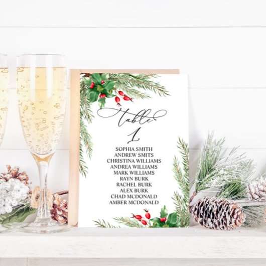 Invitation Berries rouges de Noël Tableau numéro 1 Tableau de