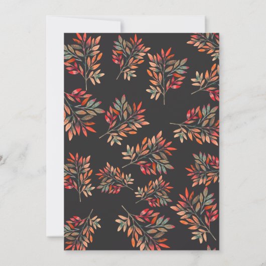 Invitation Berries rouges et feuilles d'automne Dîner d'actio (Dos)