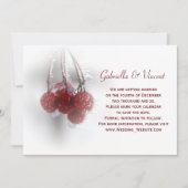 Invitation Berries rouges Frosty Mariage d'hiver Enregistrer  (Devant)