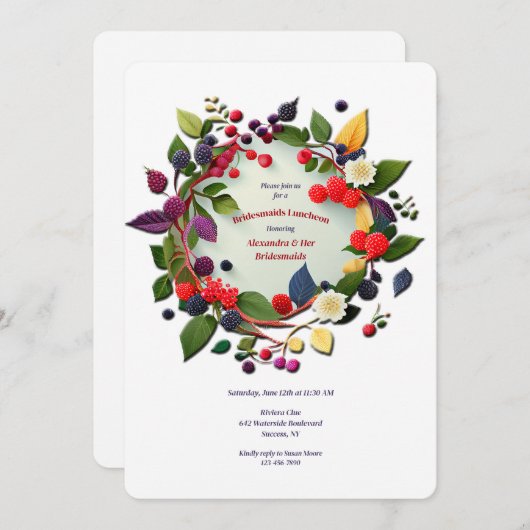 Invitation Berries Wreath (Devant / Derrière)