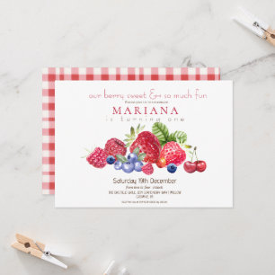 Invitation Berry 1er anniversaire fête Berry Sweet