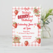 Invitation Berry 1er Anniversaire Fraise (Debout devant)