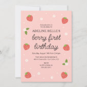 Invitation Berry 1er Anniversaire Fraise Première fête d'anni (Devant)