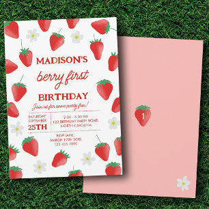 Invitation Berry 1er Anniversaire Fraise Turner One