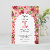Invitation Berry 1er anniversaire moderne (Debout devant)
