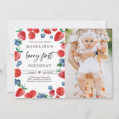 Invitation Berry 1ère framboise framboise Anniversaire (Devant)