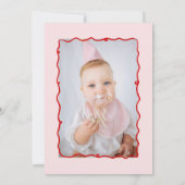 Invitation Berry 1st Hand Drawberry Photo Anniversaire (Dos)