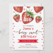 Invitation Berry 2e aquarelle d'anniversaire (Devant)