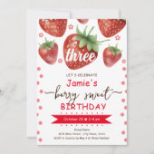 Invitation Berry 3ème anniversaire aquarelle (Devant)