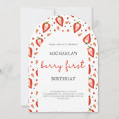 Invitation Berry Arc Rouge Blanc Premier anniversaire (Devant)