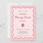 Invitation Berry aux fraises Première 1ère fête (Devant)