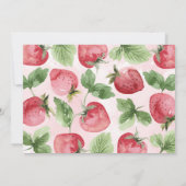 Invitation Berry aux fraises roses 1er anniversaire (Dos)