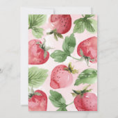 Invitation Berry aux fraises roses 1er anniversaire (Dos)