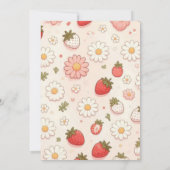 Invitation Berry aux fraises roses Premier 1er anniversaire (Dos)