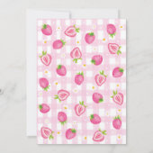 Invitation Berry aux fraises roses Premier 1er anniversaire (Dos)