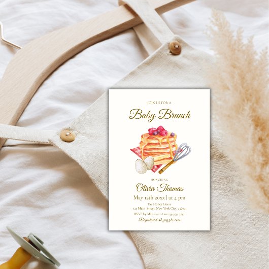 Invitation Berry Baby Brunch Pancake Egg Whisk Baby shower