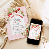 Invitation Berry baby shower de fraise doux bébé