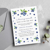 Invitation Berry Baby shower doux et moderne Blueberries