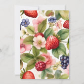 Invitation Berry Baby shower doux Fleurs et baies sauvages (Dos)
