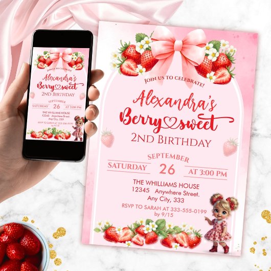 Invitation Berry Birthday - Berry Sweet