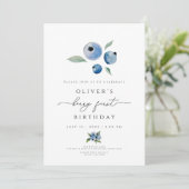 Invitation Berry Birthday Invitation, Blueberry 1er Anniversa (Debout devant)