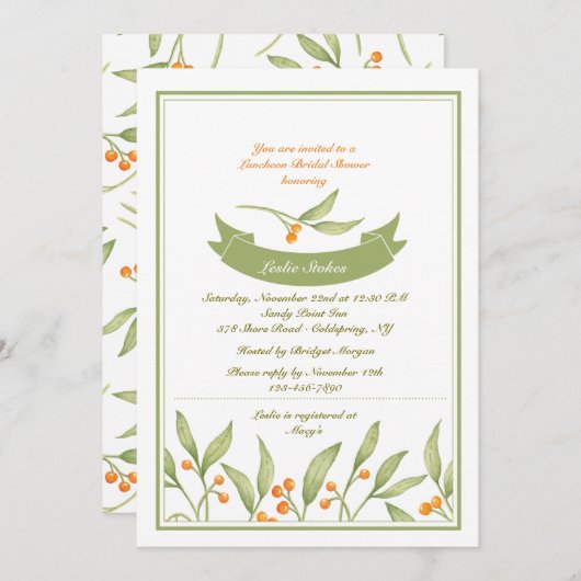 Invitation Berry Border (Devant / Derrière)