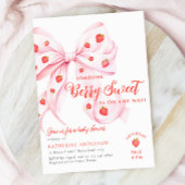 Invitation Berry Bow rose Baby shower doux
