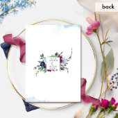 Invitation Berry Burgundy et Blue Floral Pizza Mariage