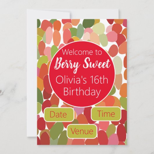 Invitation Berry coloré Sweet Anniversaire (Devant)