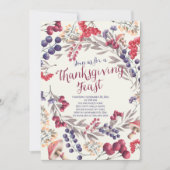 Invitation Berry d'automne Floral Thanksgiving Fête Invitatio (Devant)