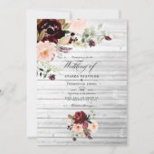 Invitation Berry de Bourgogne rustique et Mariage floral (Devant)