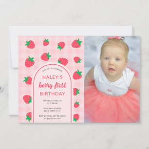 Invitation Berry de mûre fraise 1er anniversaire Photo