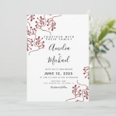 Invitation Berry de Noël et Mariage botanique plaid (Debout devant)