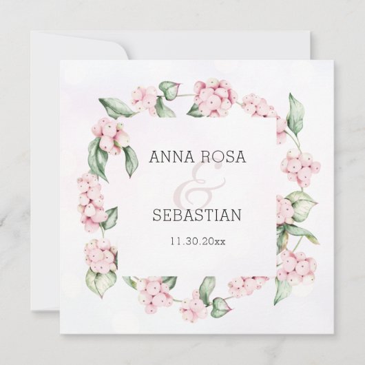 Invitation *~* Berry d'hiver AR12 QR RSVP Boho Mariage (Devant)