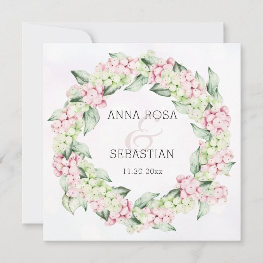 Invitation *~* Berry d'hiver de neige AR12 QR RSVP Boho Maria (Devant)